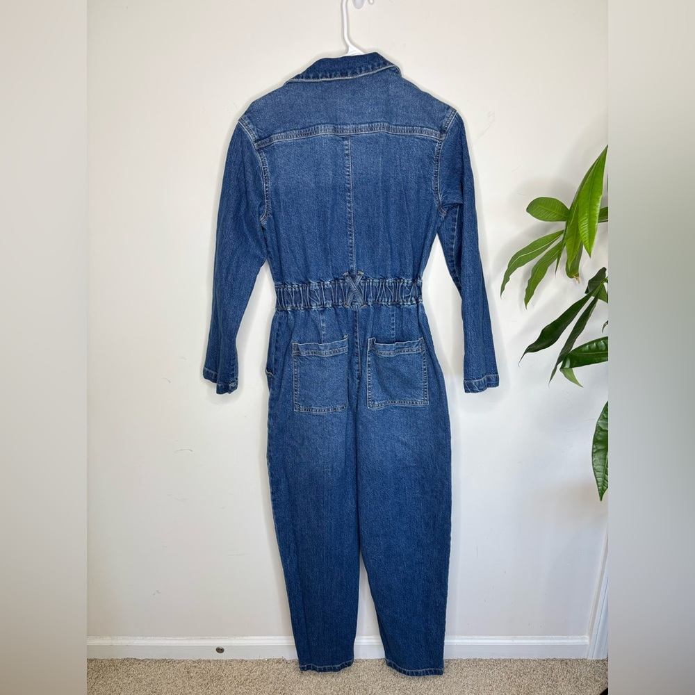 BN12 Universal Thread Women's Blue Denim Jumpsuit Tapered Leg Zip up size 2 - Picture 6 of 8